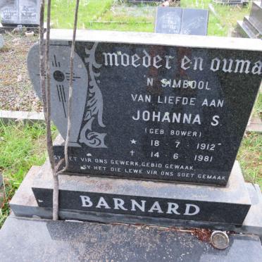 BARNARD Johanna S. nee BOWER 1912-1981