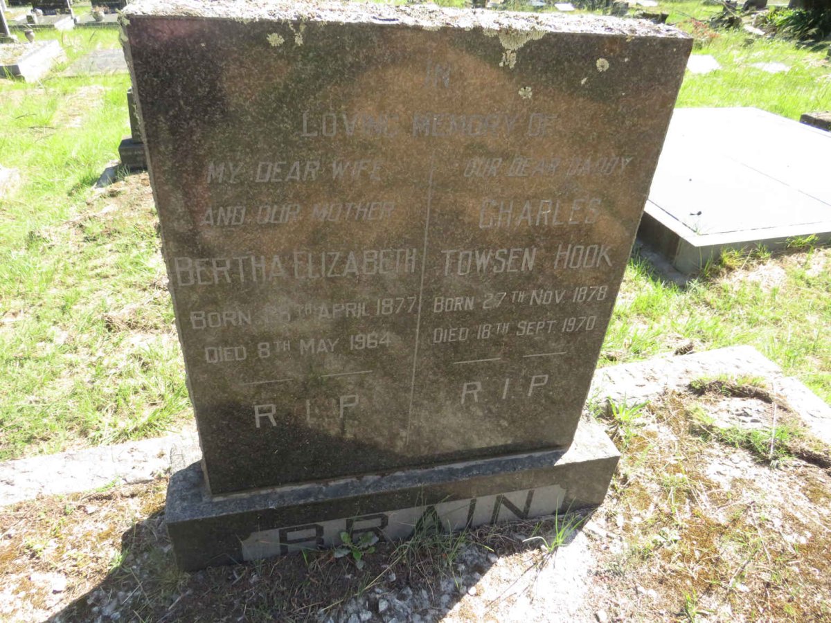 BRAIN Charles Towsen Hook 1878-1970 &amp; Bertha Elizabeth 1877-1964