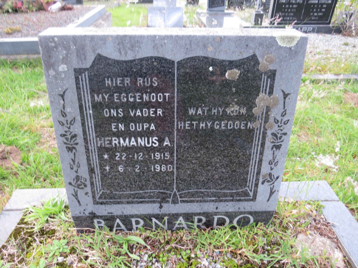 BARNARDO Hermanus A. 1915-1980