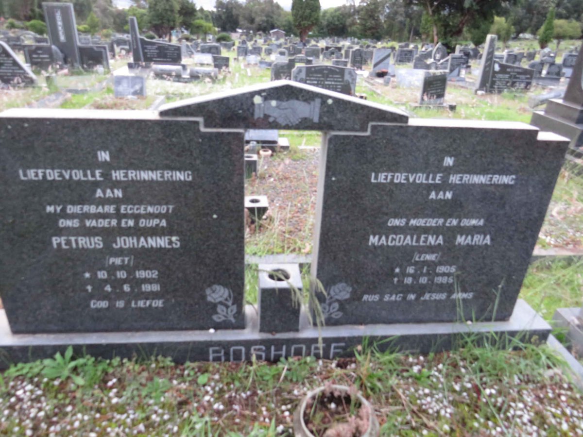 BOSHOFF Petrus Johannes 1902-1981 & Magdalena Maria 1905-1985 _1