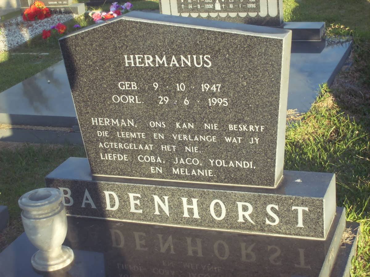 BADENHORST Hermanus 1947-1995