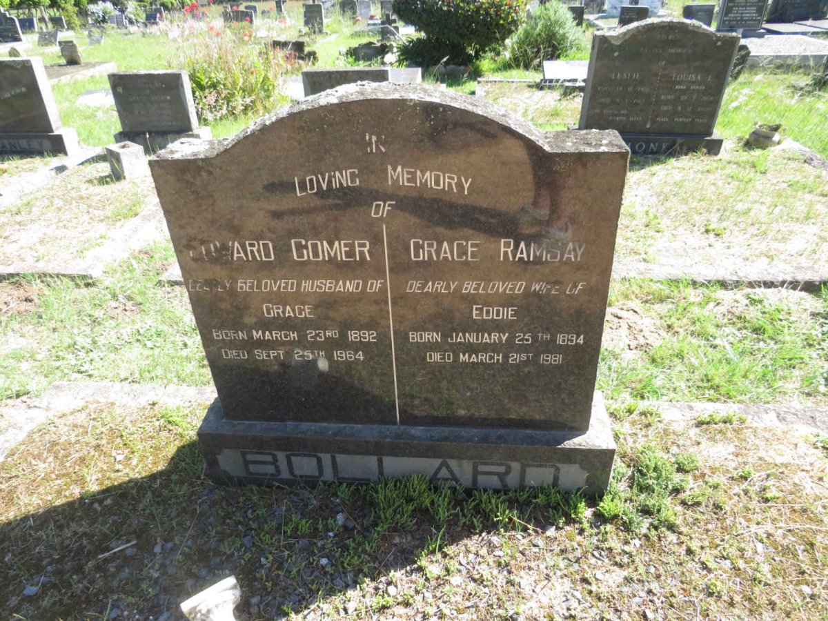 BOLLARD Edward Gomer 1892-1964 &amp; Grace Ramsay 1894-1981