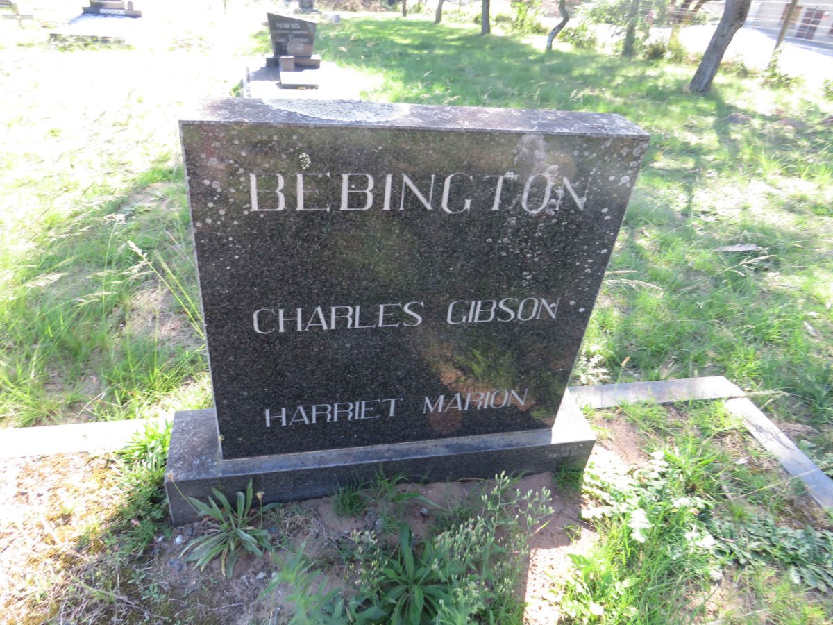 BEBINGTON Charles Gibson &amp; Harriet Marion