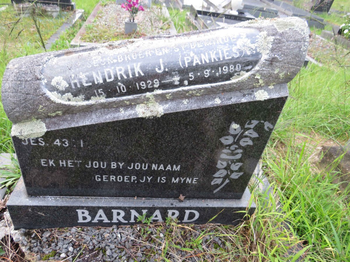 BARNARD Hendrik J. 1929-1980