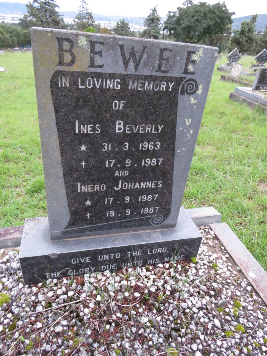 BEWEE Ines Beverly 1963-1987 :: BEWEE Inero Johannes 1987-1987