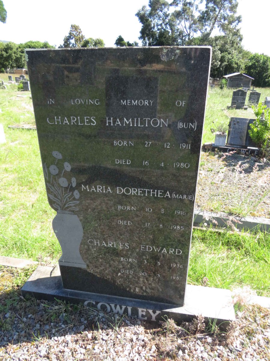 COWLEY Charles Hamilton 1911-1980 &amp; Maria Dorethea 1916-1985 :: COWLEY Charles Edward 1936-1987