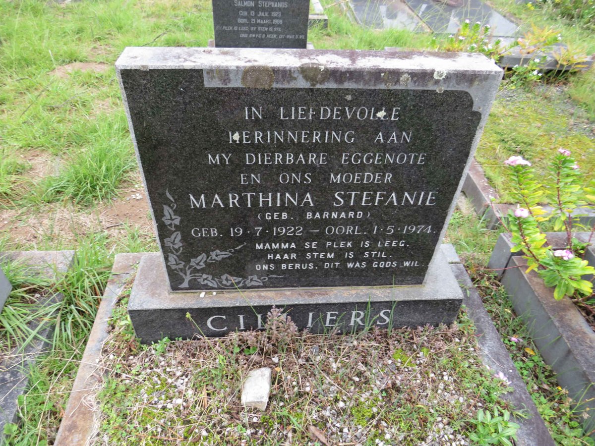 CILLIERS Marthina Stefanie nee BARNARD 1922-1974