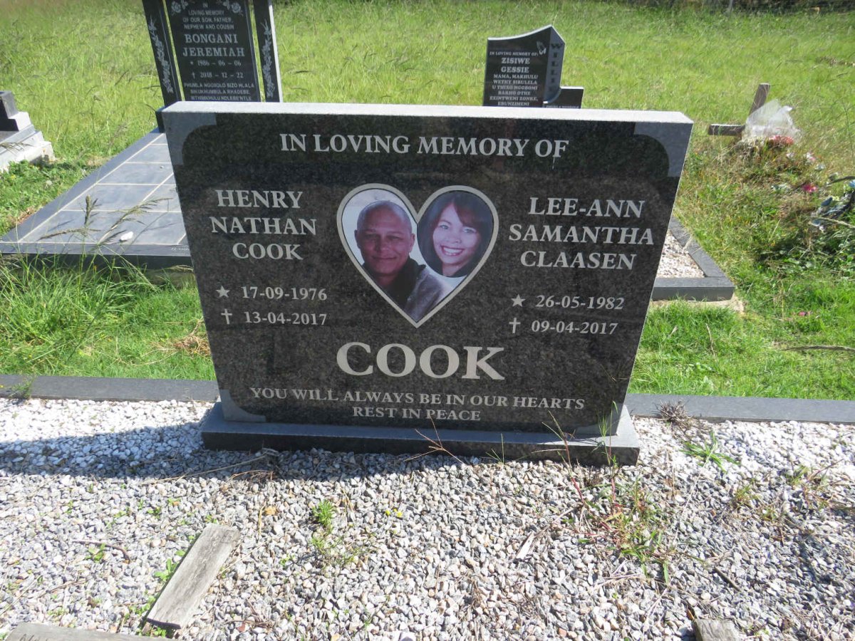 COOK Henry Nathan 1976-2017 &amp; Lee-Ann Samantha Claasen 1982-2017