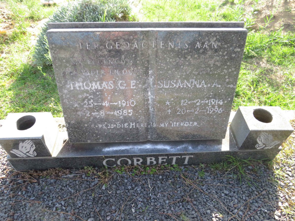 CORBETT Thomas C.E. 1910-1985 &amp; Susanna A. 1914-1996
