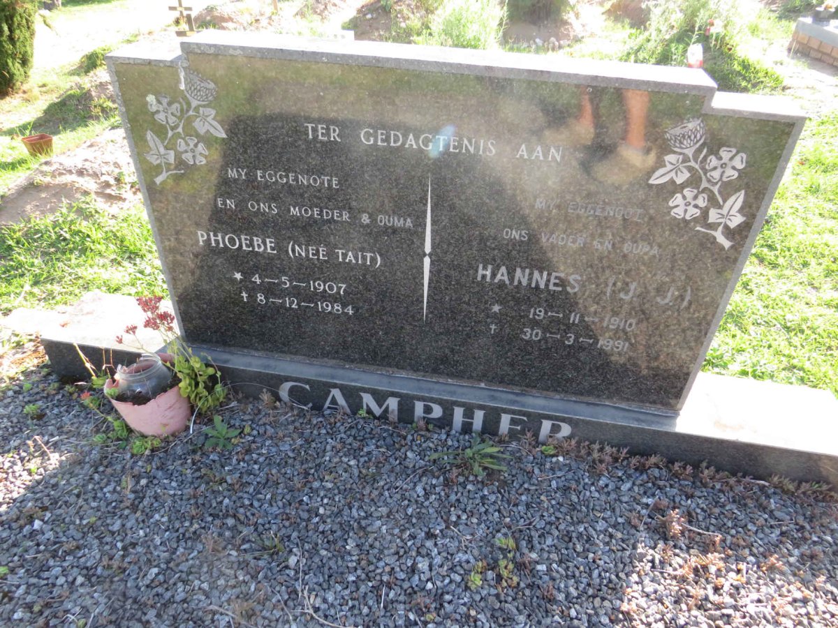 CAMPHER J.J. 1910-1991 &amp; Phoebe TAIT 1907-1984