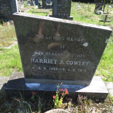 COWLEY Harriet J. 1886-1975