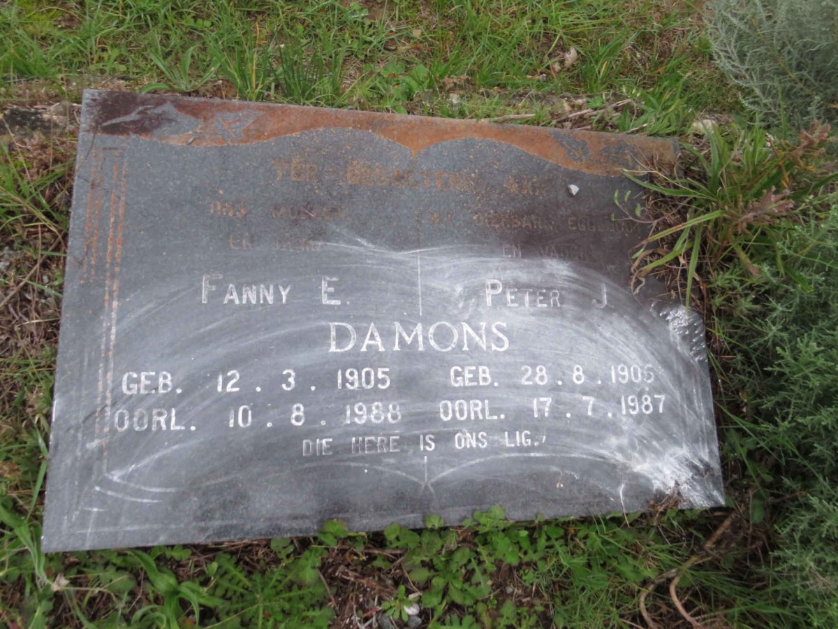 DAMONS Peter J. 1905-1987 & Fanny E. 1905-1988