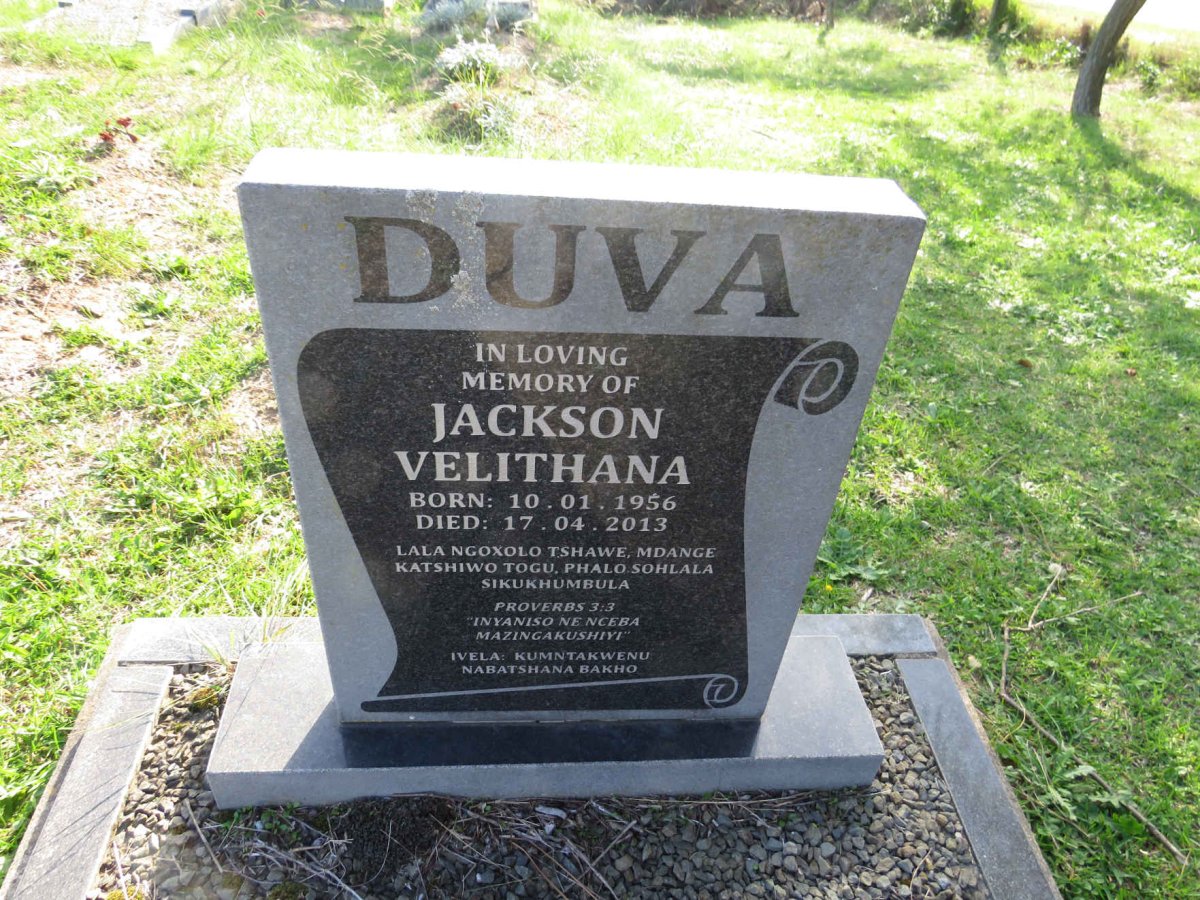 DUVA Jackson Velithana 1956-2013