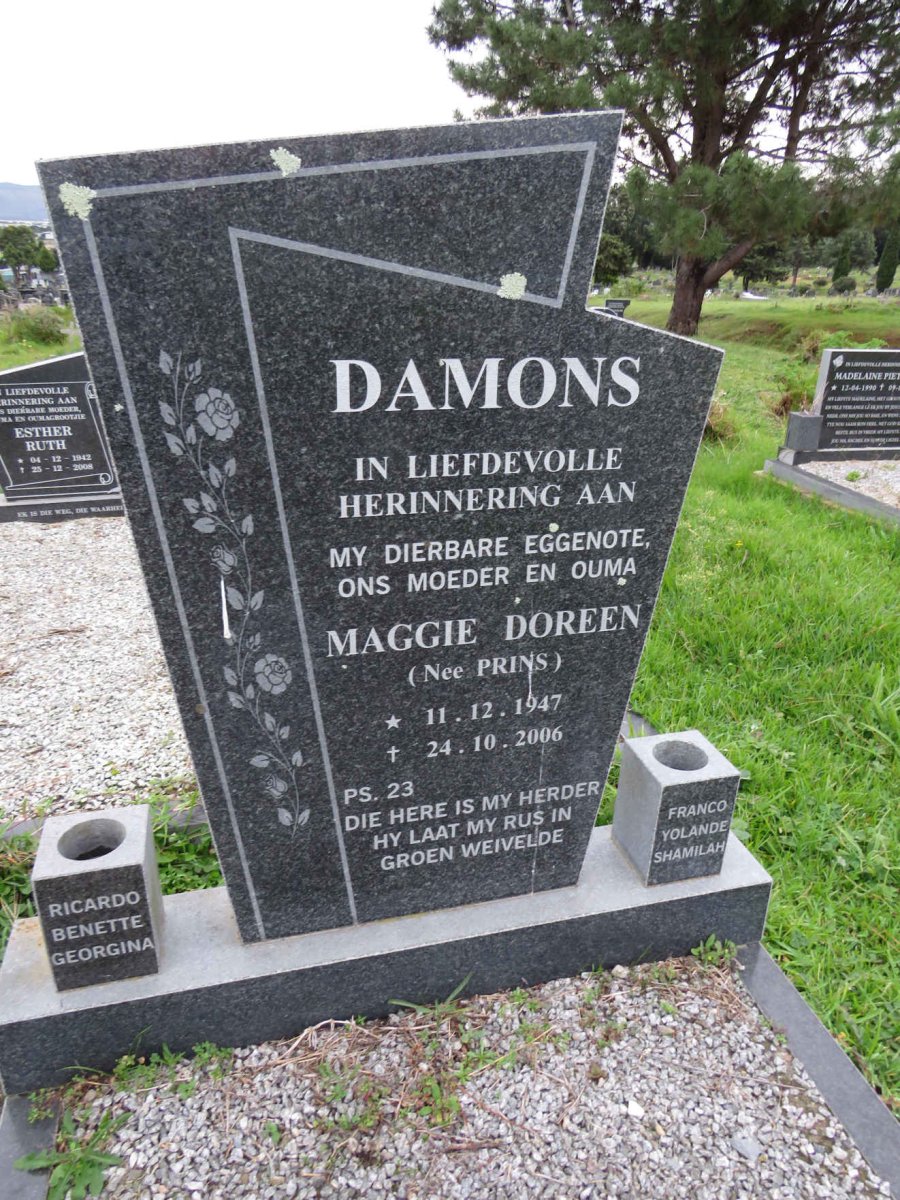 DAMONS Maggie Doreen nee PRINS 1947-2006