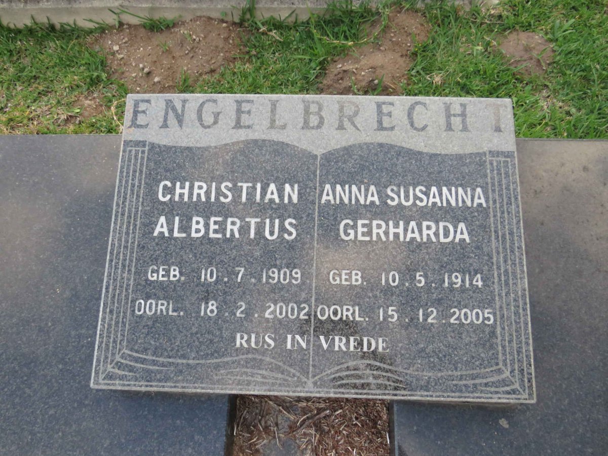 ENGELBRECHT Christian Albertus 1909-2002 & Anna Susanna Gerharda 1914-2005