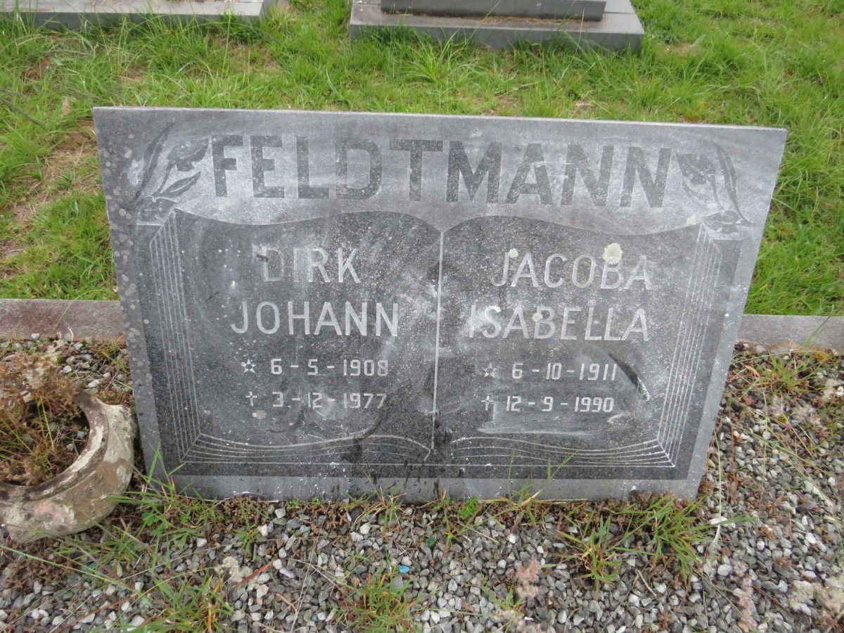 FELDTMANN Dirk Johann 1908-1977 & Jacoba Isabella 1911-1990