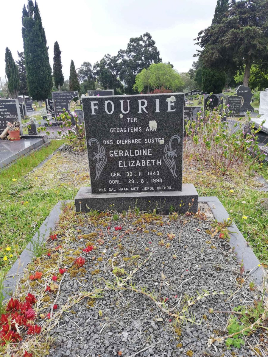 FOURIE Geraldine Elizabeth 1949-1998
