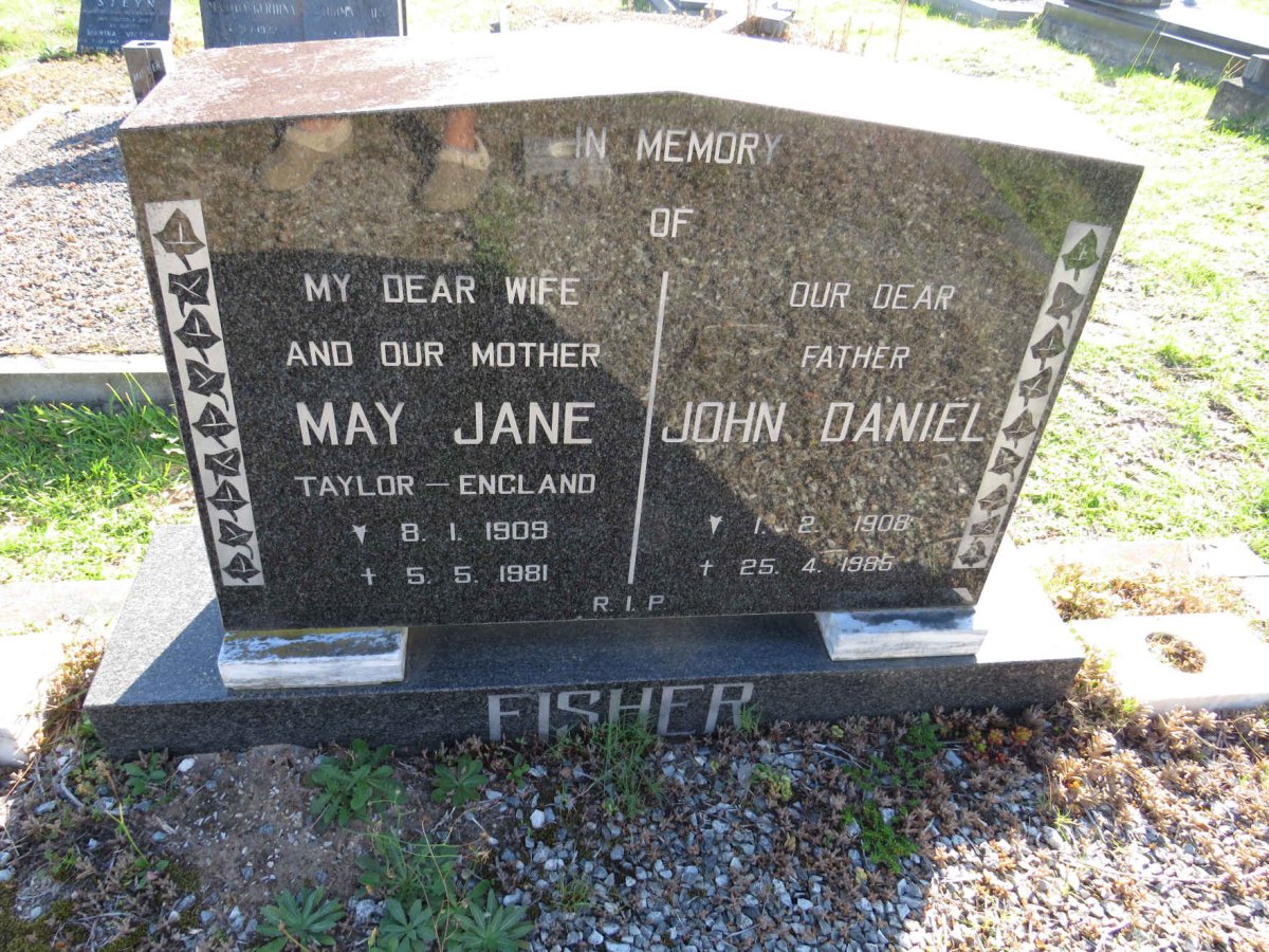 FISHER John Daniel 1908-1985 &amp; May Jane TAYLOR 1909-1981