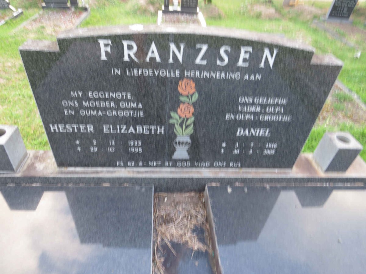 FRANSZEN Daniel 1918-2005 & Hester Elizabeth 1923-1995
