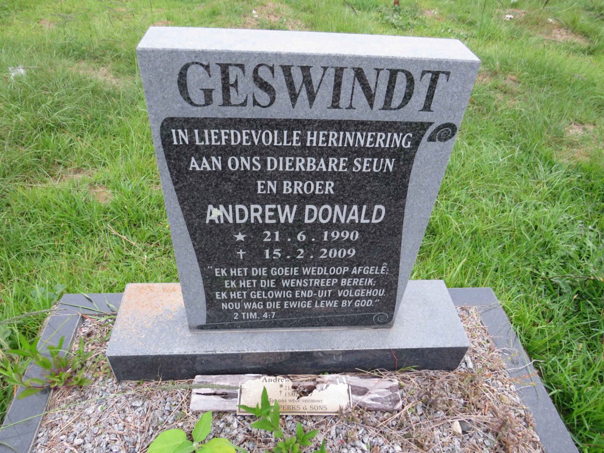 GESWINDT Andrew Donald 1990-2009