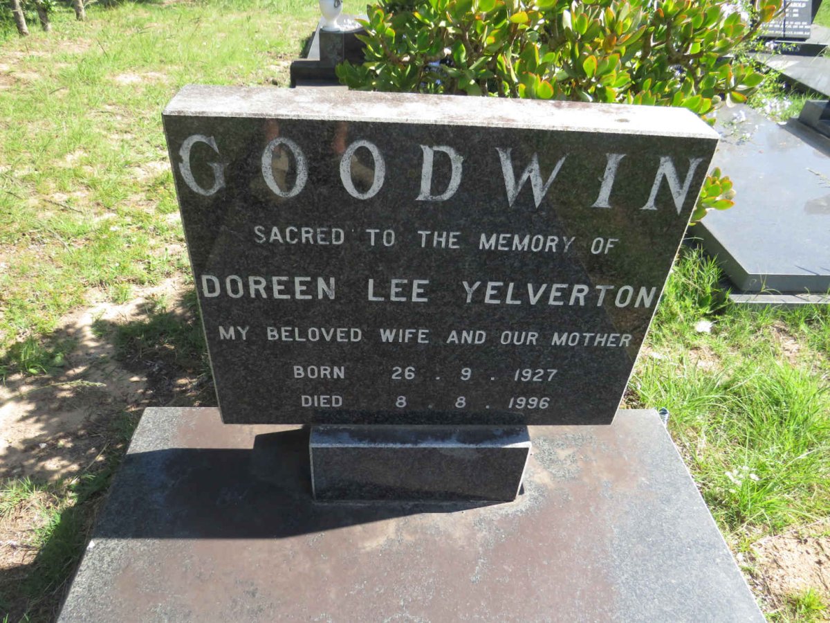 GOODWIN Doreen Lee Yelverton 1927-1996