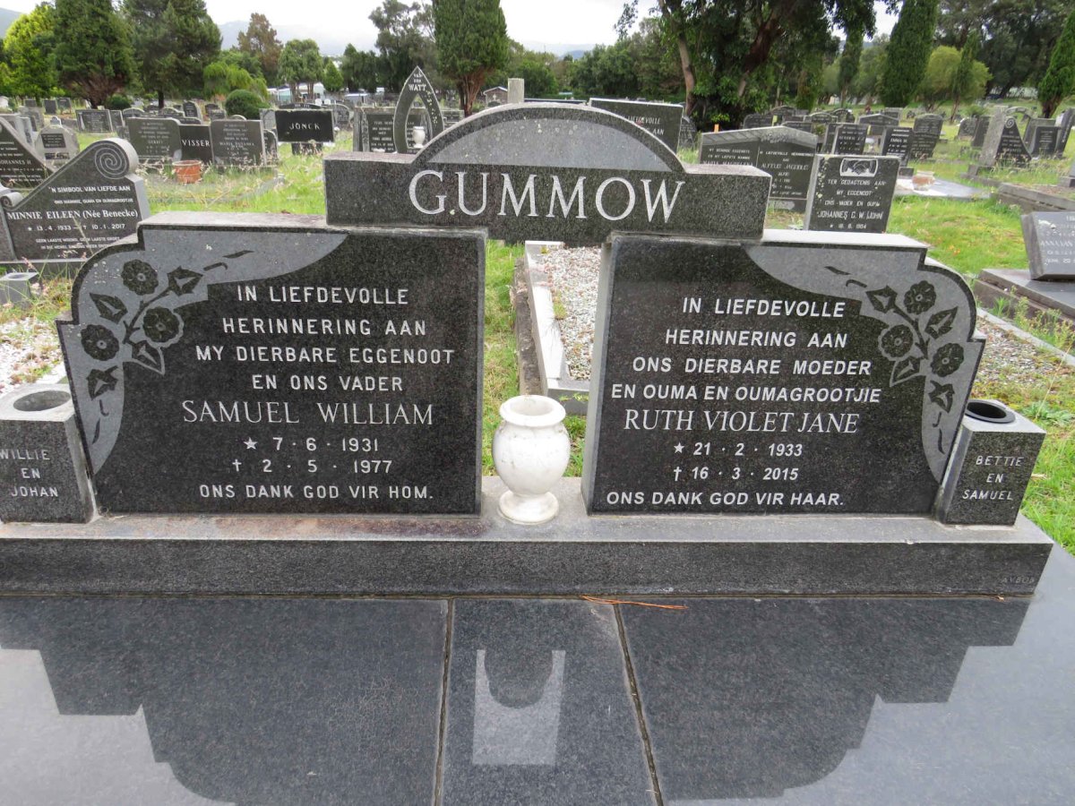 GUMMOW Samuel William 1931-1977 & Ruth Violet Jane 1933-2015