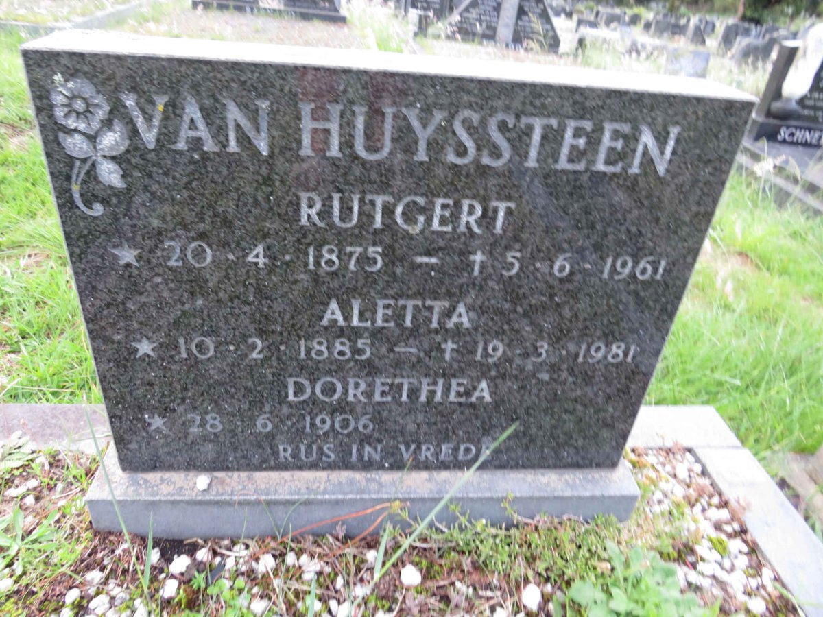 HUYSSTEEN Rutgert, van 1875-1961 & Aletta 1885-1981 :: VAN HUYSSTEEN Dorethea 1906-