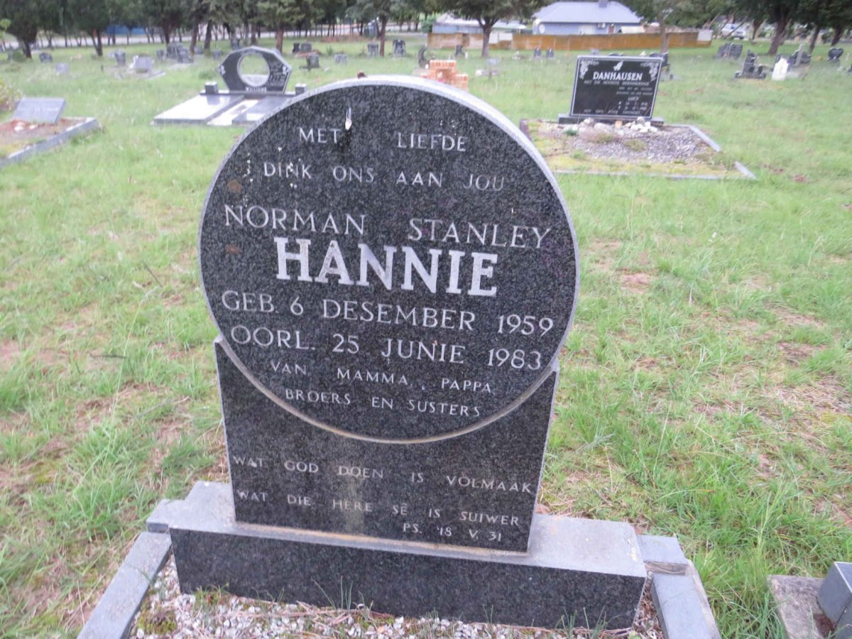 HANNIE Norman Stanley 1959-1983