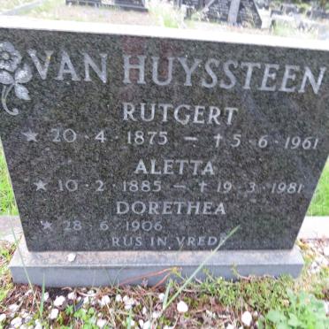 HUYSSTEEN Rutgert, van 1875-1961 & Aletta 1885-1981 :: VAN HUYSSTEEN Dorethea 1906-