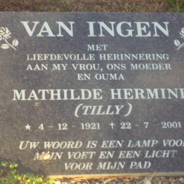 INGEN Matihilda Hermine, van 1921-2001