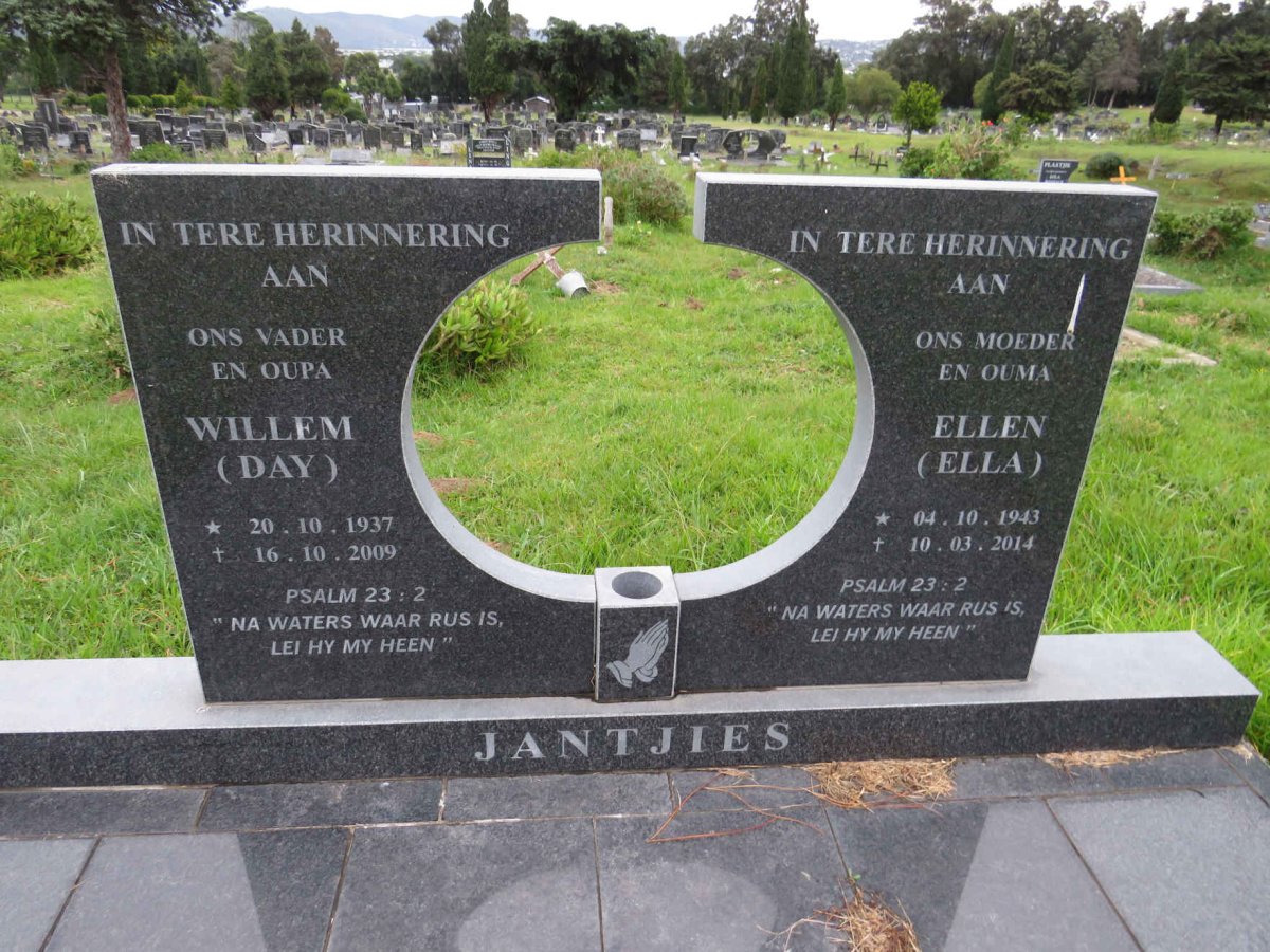 JANTJIES Willem 1937-2009 &amp; Ellen 1943-2014