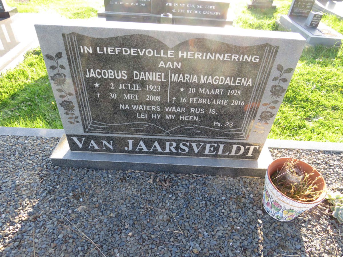 JAARSVELDT Jacobus Daniel, van 1923-2008 & Maria Magdalena 1925-2016