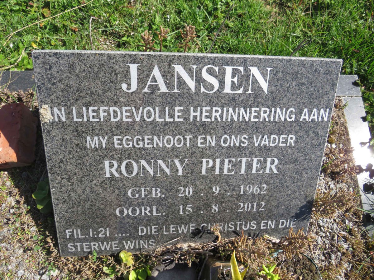 JANSEN Ronny Pieter 1962-2012