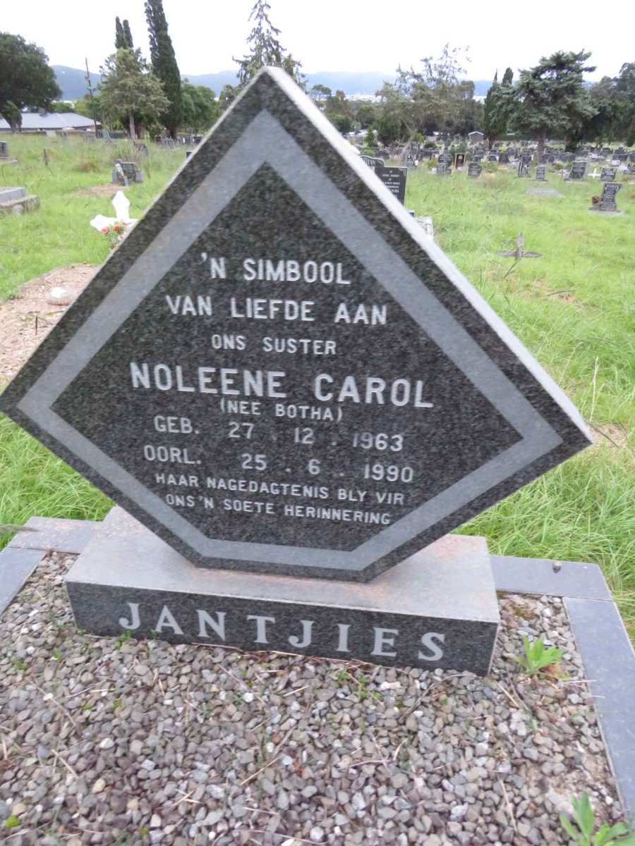 JANTJIES Noleene Carol nee BOTHA 1963-1990