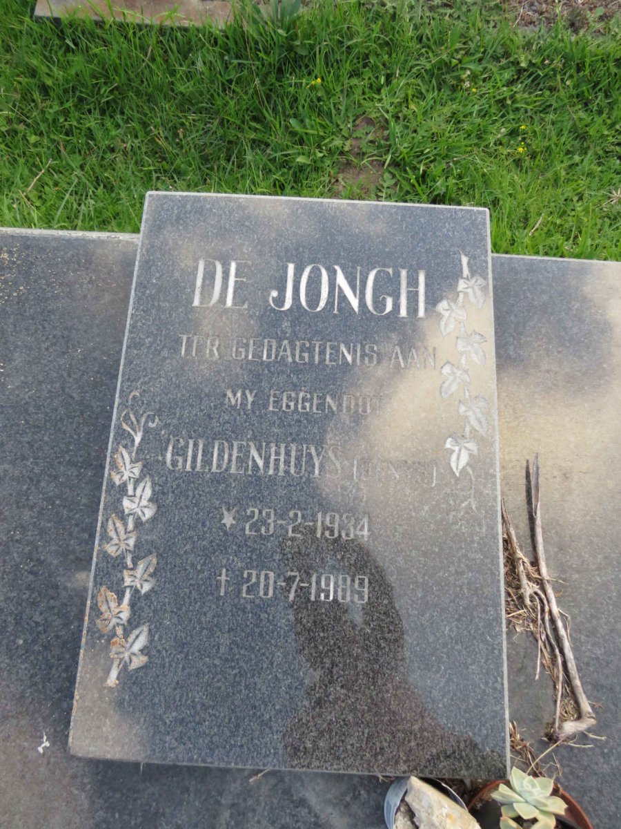JONGH Denys, de nee GILDENHUYS 1934-1989