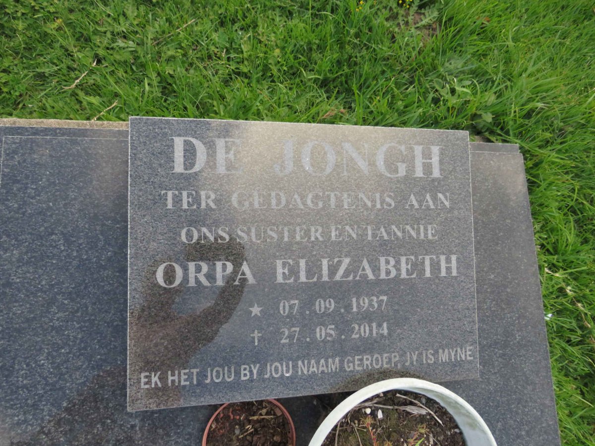 JONGH Orpa Elizabeth, de 1937-2014