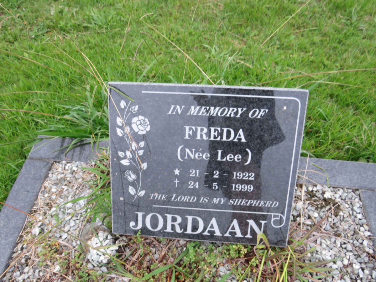 JORDAAN Freda nee LEE 1922-1999