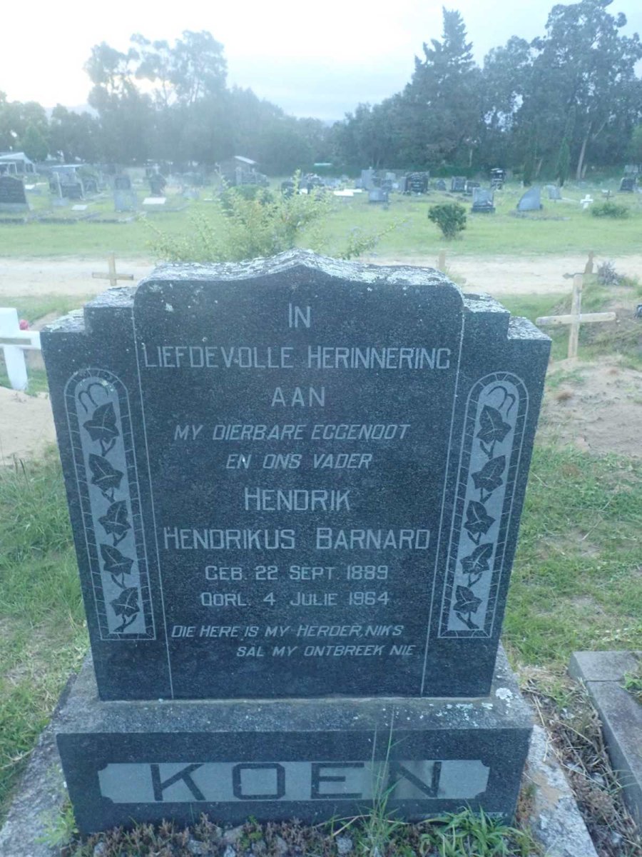 KOEN Hendrik Hendrikus Barnard 1889-1964