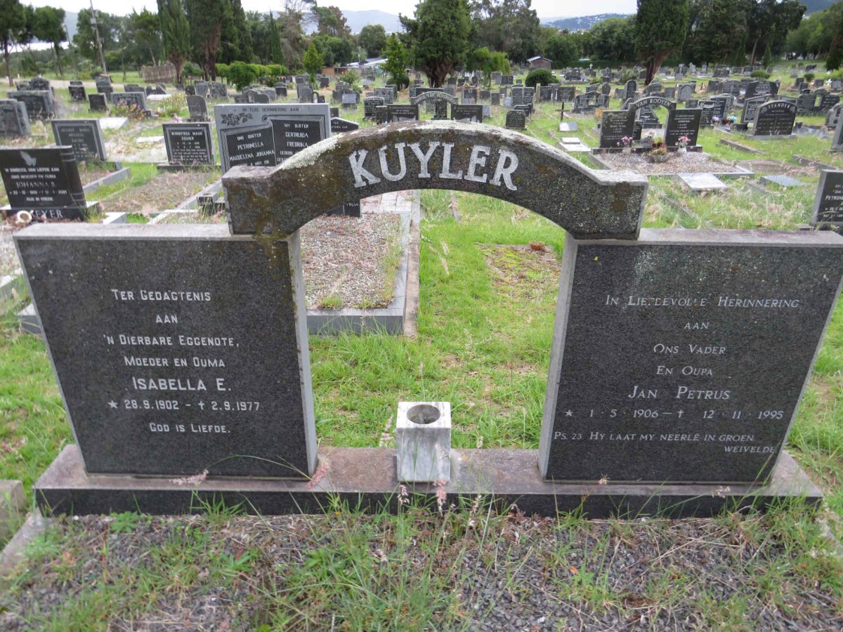 KUYLER Jan Petrus 1906-1995 & Isabella E. 1902-1977