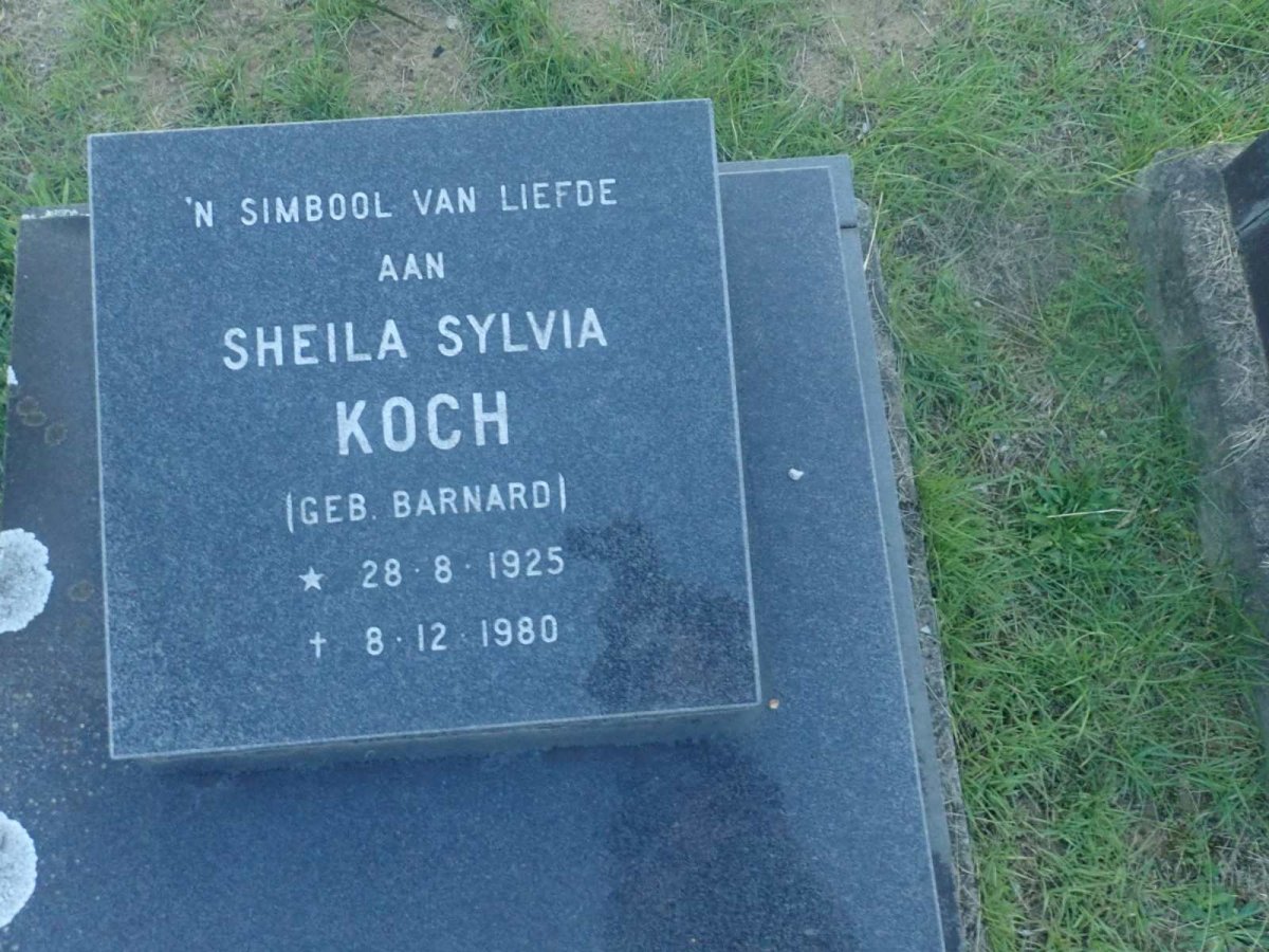 KOCH Sheila Sylvia nee BARNARD 1925-1980