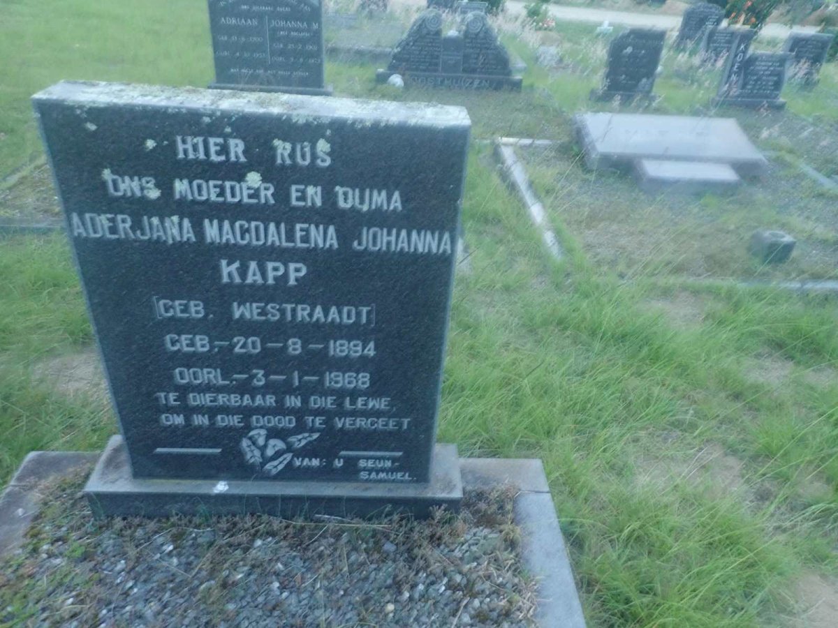 KAPP Aderjana Magdalena Johanna nee WESTRAADT 1894-1968
