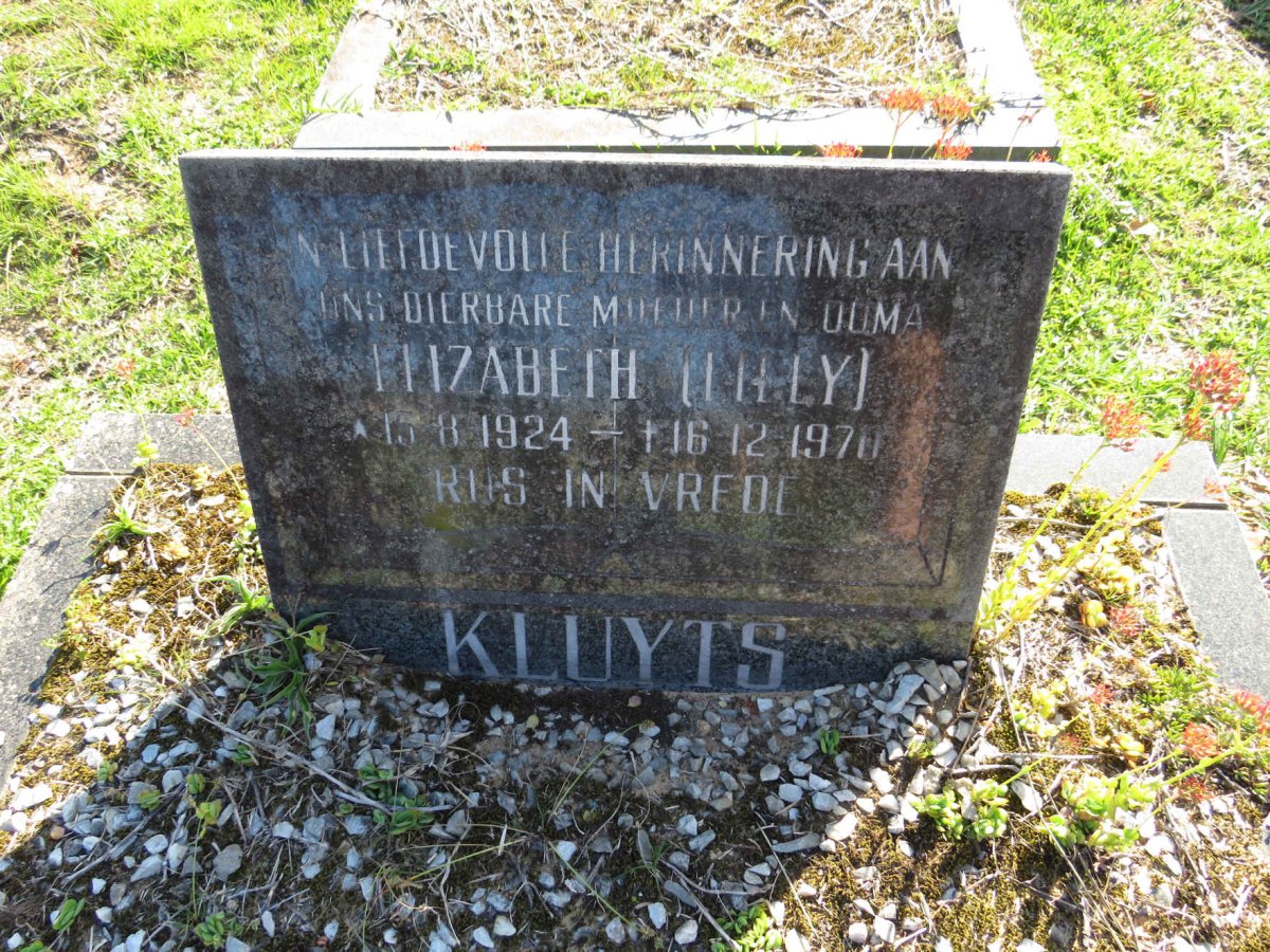 KLUYTS Elizabeth 1924-1970