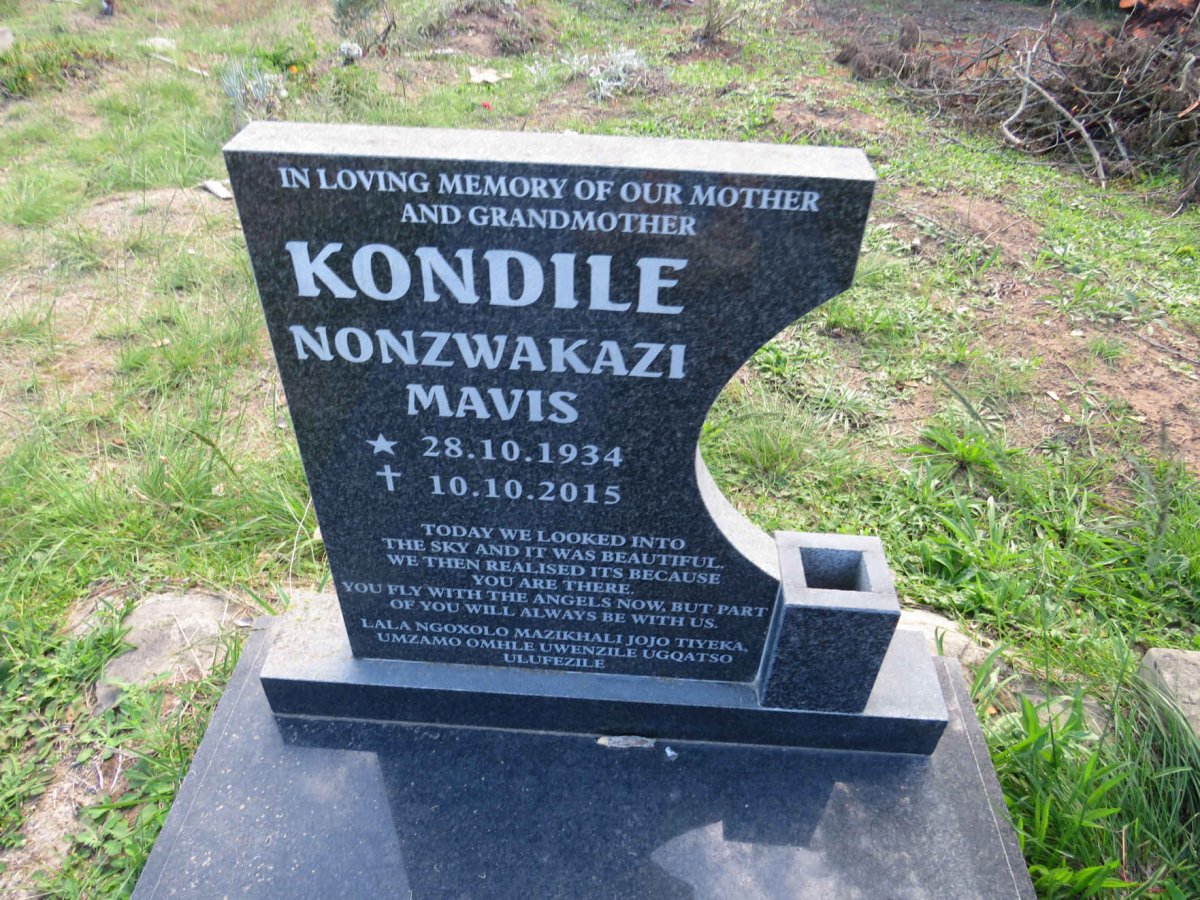 KONDILE Nonzwakazi Mavis 1934-2015