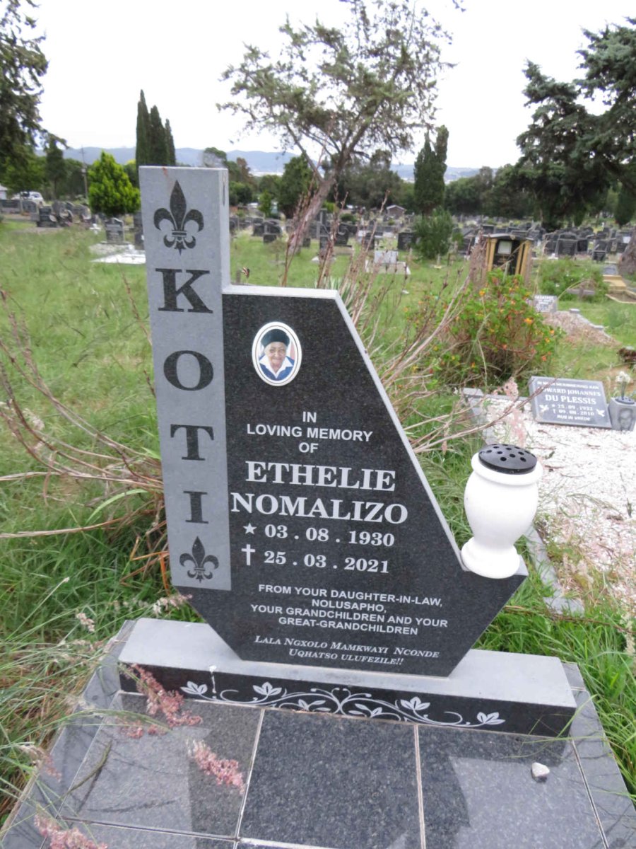 KOTI Ethelie Nomalizo 1930-2021