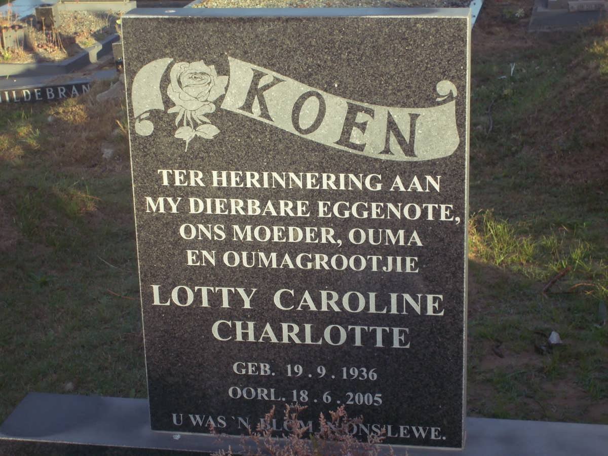 KOEN Lotty Caroline Charlotte 1936-2005