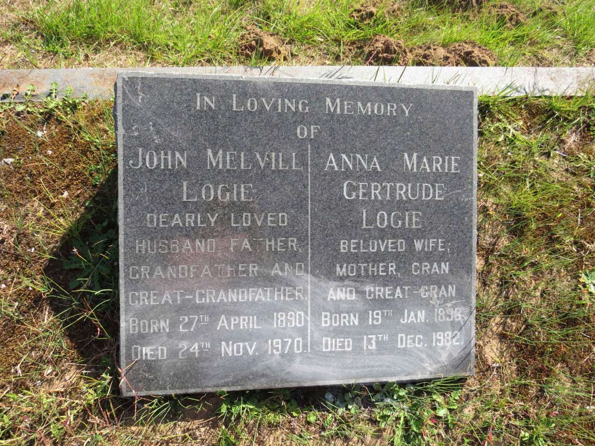 LOGIE John Melvill 1890-1970 &amp; Anna Marie Gertrude 1898-1982