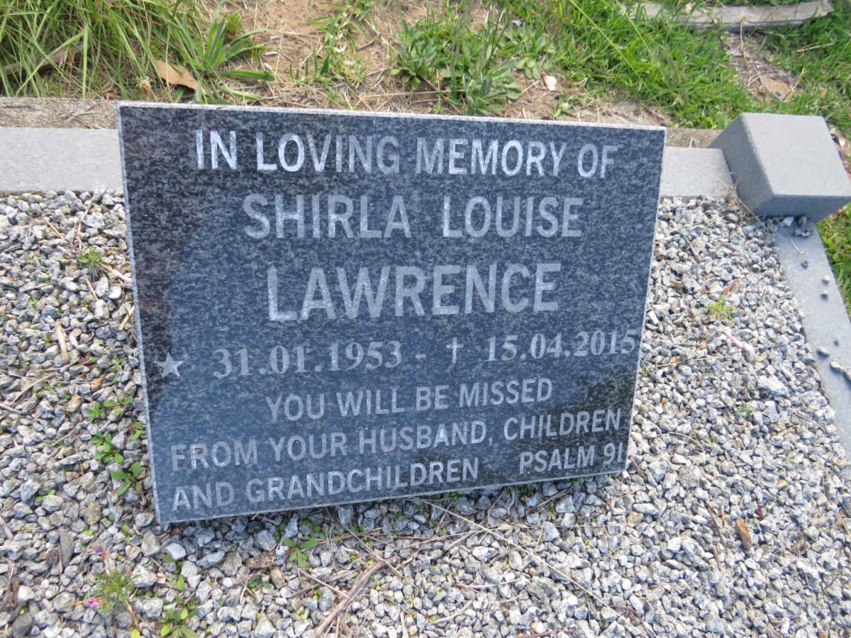 LAWRENCE Shirla Louise 1953-2015