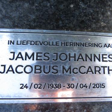 MCCARTHY James Johannes Jacobus 1938-2015