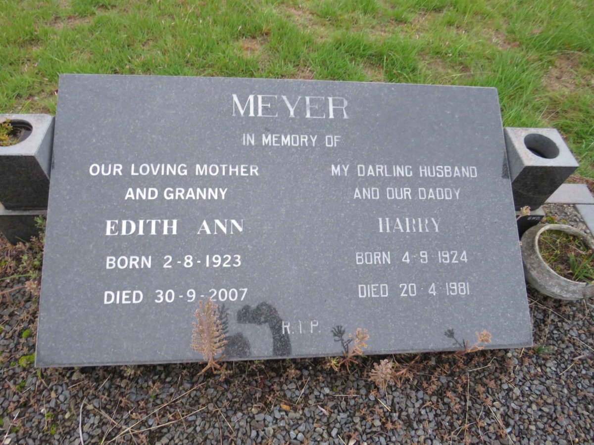 MEYER Harry 1924-1981 & Edith Ann 1923-2007
