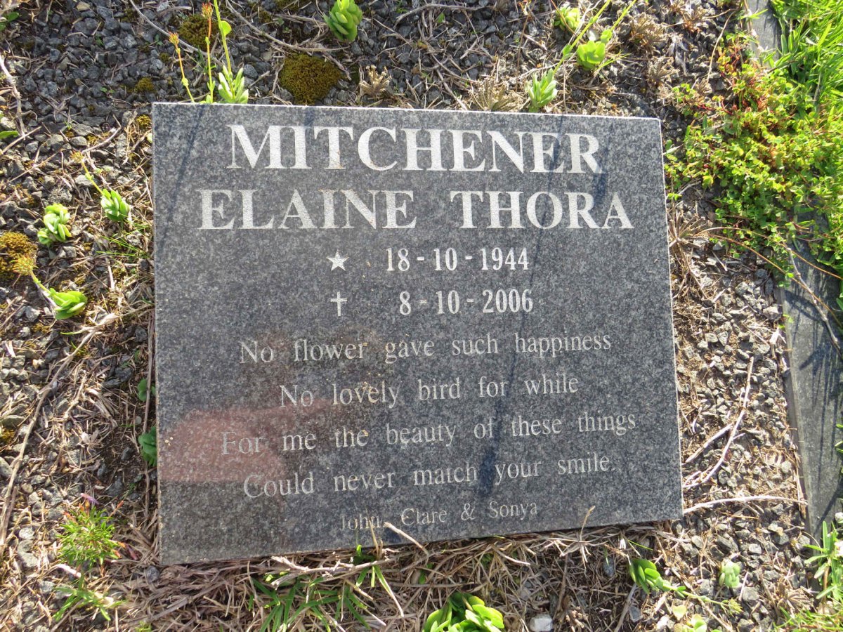 MITCHENER Elaine Thora 1944-2006